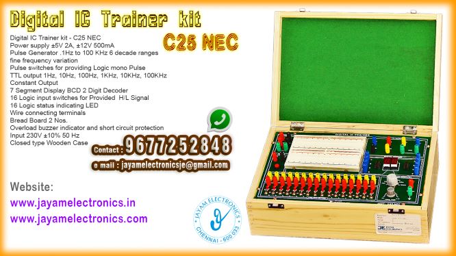  Integrated Circuits Lab Instrument, Equipment Manufacturer and Supplier Contact Number 9677252848 / 9444001354
 
Logic trainer kit
AND, OR, NOT, NAND, NOR, EX-OR
Realization of basic gates using NAND & NOR gates
Realization of logic circuit for a given Boolean expression
Half adder and full adder kit
Half subtractor, full subtractor kit
Verification of Decoder and Encoder kit
Multiplexer, De-multiplexer kit
Parity generator and checker and parity encoder / checker kit
Verification of RS, D, T, JK Flip Flop kit
4 Bit Ripple counter kit
Single digit counter kit
Inverting and Non Inverting Amplifier kit op-amp
Integrator and differentiator kit
Summing Amplifier, Difference Amplifier kit
Astable and Monostable multivibrator kit IC 555
 
Integrated Circuits Lab Instrument, Equipment Manufacturer
Integrated Circuits Lab Instrument, Equipment Supplier
 
Integrated Circuits Lab Instrument, Equipment
Who are the manufacturers of Integrated Circuits Lab Instrument, Equipment
How to buy Integrated Circuits Lab Instrument, Equipment
Where to get Integrated Circuits Lab Instrument, Equipment
How much does Integrated Circuits Lab Instrument, Equipment cost?
What is the name of the company that manufactures the Integrated Circuits Lab Instrument, Equipment?
Where to buy Integrated Circuits Lab Instrument, Equipment
What is a Integrated Circuits Lab Instrument, Equipment
How Integrated Circuits Lab Instrument, Equipment works
Integrated Circuits Lab Instrument, Equipment is available in any city
Which company manufactures Integrated Circuits Lab Instrument, Equipment?
What is the name of the company that manufactures the Integrated Circuits Lab Instrument, Equipment
Integrated Circuits Lab Instrument, Equipment quality of any company
Which company manufactures the highest quality Integrated Circuits Lab Instrument, Equipment
Integrated Circuits Lab Instrument, Equipment is quality wherever you buy
How to buy Integrated Circuits Lab Instrument, Equipment
Any company sells Integrated Circuits Lab Instrument, Equipment
How to use Integrated Circuits Lab Instrument, Equipment
How Integrated Circuits Lab Instrument, Equipment works
What is the name of a good quality Integrated Circuits Lab Instrument, Equipment
What to do to purchase Integrated Circuits Lab Instrument, Equipment
What is the name of the company that manufactures the Integrated Circuits Lab Instrument, Equipment
Where is the Integrated Circuits Lab Instrument, Equipment Manufacturing Company?
What is the address of the company that manufactures the Integrated Circuits Lab Instrument, Equipment?
How to contact Integrated Circuits Lab Instrument, Equipment manufacturing company
Who can get the explanation about Integrated Circuits Lab Instrument, Equipment
What to do to know the description of Integrated Circuits Lab Instrument, Equipment
Who owns the Integrated Circuits Lab Instrument, Equipment
What is Integrated Circuits Lab Instrument, Equipment used for
Where Integrated Circuits Lab Instrument, Equipment is used
Integrated Circuits Lab Instrument, Equipment available
Can I buy a Integrated Circuits Lab Instrument, Equipment?
Do Integrated Circuits Lab Instrument, Equipment sell
Who sells Integrated Circuits Lab Instrument, Equipment
What Integrated Circuits Lab Instrument, Equipment sells for
Where do they sell Integrated Circuits Lab Instrument, Equipment
Integrated Circuits Lab Instrument, Equipment is sold in any company
Ask anyone who can get a description of the Integrated Circuits Lab Instrument, Equipment
Integrated Circuits Lab Instrument, Equipment description is available at any company
Integrated Circuits Lab Instrument, Equipment implementation is available in any company
Is Integrated Circuits Lab Instrument, Equipment available online
Can I buy Integrated Circuits Lab Instrument, Equipment online?
How much does Integrated Circuits Lab Instrument, Equipment cost?
Integrated Circuits Lab Instrument, Equipment Price List Available
Integrated Circuits Lab Instrument, Equipment Quote Available
What are the signals of the Integrated Circuits Lab Instrument, Equipment
How Integrated Circuits Lab Instrument, Equipment works
What is Integrated Circuits Lab Instrument, Equipment process description
What is Integrated Circuits Lab Instrument, Equipment Functionality
What is the function technology of Integrated Circuits Lab Instrument, Equipment
What is Integrated Circuits Lab Instrument, Equipment technology function
Which technology company manufactures Integrated Circuits Lab Instrument, Equipment?
Integrated Circuits Lab Instrument, Equipment What kind of technology do they use
They manufacture Integrated Circuits Lab Instrument, Equipment for any kind of application
Integrated Circuits Lab Instrument, Equipment can be of any shape
Integrated Circuits Lab Instrument, Equipment should be in any form
Under no circumstances should Integrated Circuits Lab Instrument, Equipment be used
Who is using Integrated Circuits Lab Instrument, Equipment
What Integrated Circuits Lab Instrument, Equipment is used for
What is the explanation of Integrated Circuits Lab Instrument, Equipment
Who has the highest quality Integrated Circuits Lab Instrument, Equipment
Who sells the highest quality Integrated Circuits Lab Instrument, Equipment
Who knows the Integrated Circuits Lab Instrument, Equipment description
Whose Integrated Circuits Lab Instrument, Equipment is better
How to use Integrated Circuits Lab Instrument, Equipment to get good results
Why Use Integrated Circuits Lab Instrument, Equipment
What Integrated Circuits Lab Instrument, Equipment should be used for
Can Integrated Circuits Lab Instrument, Equipment be used
Can I buy a Integrated Circuits Lab Instrument, Equipment?
Who buys the Integrated Circuits Lab Instrument, Equipment
Why buy Integrated Circuits Lab Instrument, Equipment
Who can buy Integrated Circuits Lab Instrument, Equipment
What to do with Integrated Circuits Lab Instrument, Equipment
How to Buy Integrated Circuits Lab Instrument, Equipment
Who can buy Integrated Circuits Lab Instrument, Equipment
By whom Integrated Circuits Lab Instrument, Equipment is sold
For whom Integrated Circuits Lab Instrument, Equipment is sold
For which Integrated Circuits Lab Instrument, Equipment is sold
Where Integrated Circuits Lab Instrument, Equipment is sold
By whom Integrated Circuits Lab Instrument, Equipment is manufactured
For whom Integrated Circuits Lab Instrument, Equipment is manufactured
For which Integrated Circuits Lab Instrument, Equipment is manufactured
Where Integrated Circuits Lab Instrument, Equipment is manufactured
How Integrated Circuits Lab Instrument, Equipment is manufactured
Can I buy a Integrated Circuits Lab Instrument, Equipment?
Can Integrated Circuits Lab Instrument, Equipment be purchased
Who knows the explanation of Integrated Circuits Lab Instrument, Equipment
Who knows the explanation of Integrated Circuits Lab Instrument, Equipment
Who needs a Integrated Circuits Lab Instrument, Equipment
For which you need Integrated Circuits Lab Instrument, Equipment
Why Integrated Circuits Lab Instrument, Equipment
Why buy a Integrated Circuits Lab Instrument, Equipment
What Integrated Circuits Lab Instrument, Equipment should be used for
How to use Integrated Circuits Lab Instrument, Equipment
 https://goo.gl/maps/gSg8ZMNqXGWjhxZs5 
https://www.facebook.com/jayamelectronicsinstruments/
https://www.facebook.com/jayamelectronicselectrical/
https://www.facebook.com/jayamelectronics.in/
https://www.facebook.com/rheostatmanufacturer/
https://www.facebook.com/electronicsdevicesandcircuitsjayamelectronics/
https://www.facebook.com/jayamelectronicschennai/
https://www.facebook.com/electricalequipmentsmanufacturerjayamelectronics/
https://www.facebook.com/labequipmentmanufacturer/
https://www.facebook.com/jayamelectrical.electronics.instruments.chennai/
https://www.linkedin.com/in/jayam-electronics-chennai-a107307a/detail/recent-activity/
https://www.linkedin.com/company/jayam-electronics
You can order our equipment online through two websites: 
www.jayamelectronics.in
www.jayamelectronics.com
https://goo.gl/maps/h6n89bjoBKmwJcGt8
https://goo.gl/maps/XXUGon38yimAF5PH8
https://goo.gl/maps/MNHRqeAtGuMoUnXs6
https://www.youtube.com/channel/UCVCIYmQ7BeWumJStes7pA_w/videos
https://sites.google.com/view/rheostat-manufacturer-contact-/home
https://g.page/jayamelectronics?share
https://twitter.com/rajarajanjayam
https://www.facebook.com/rajarajan.annamalai
https://www.facebook.com/groups/educationallabproductinindia
https://www.facebook.com/groups/1707856752762658
https://www.facebook.com/groups/engineeringcollegepolytechniccollegeinindia
https://www.facebook.com/groups/jayamelectronics
https://www.jayamelectronics.com/products.php
https://www.jayamelectronics.in/products
email: jayamelectronicsje@gmail.com
Integrated Circuits Lab Instrument and Equipment

Who are the manufacturers of Integrated Circuits Lab Instrument and Equipment?
We manufacturer the Integrated Circuits Lab Instrument and Equipment
How to buy Integrated Circuits Lab Instrument and Equipment
You can buy Integrated Circuits Lab Instrument and Equipment from us
We sell Integrated Circuits Lab Instrument and Equipments
Where to get Integrated Circuits Lab Instrument and Equipment
Integrated Circuits Lab Instrument and Equipment is available with us
We have the Integrated Circuits Lab Instrument and Equipment
The Integrated Circuits Lab Instrument and Equipment we have
How much does Integrated Circuits Lab Instrument and Equipment cost?
Call us to find out the price of a Integrated Circuits Lab Instrument and Equipment
Send us an e-mail to know the price of the Integrated Circuits Lab Instrument and Equipment
Ask us the price of a Integrated Circuits Lab Instrument and Equipment
We report the price of the Integrated Circuits Lab Instrument and Equipment
We know the price of a Integrated Circuits Lab Instrument and Equipment
We have the price list of the Integrated Circuits Lab Instrument and Equipment
We inform you the price list of Integrated Circuits Lab Instrument and Equipment
We send you the price list of Integrated Circuits Lab Instrument and Equipment
What is the name of the company that manufactures the Integrated Circuits Lab Instrument and Equipment?
JAYAM Electronics produces Integrated Circuits Lab Instrument and Equipments
JAYAM Electronics prepares Integrated Circuits Lab Instrument and Equipment
JAYAM Electronics manufactures Integrated Circuits Lab Instrument and Equipments
JAYAM Electronics offers Integrated Circuits Lab Instrument and Equipment
JAYAM Electronics designs Integrated Circuits Lab Instrument and Equipment
JAYAM Electronics is a Integrated Circuits Lab Instrument and Equipment company
JAYAM Electronics is a leading manufacturer of Integrated Circuits Lab Instrument and Equipments
JAYAM Electronics produces the highest quality Integrated Circuits Lab Instrument and Equipment
JAYAM Electronics sells Integrated Circuits Lab Instrument and Equipments at very low prices
Where to buy Integrated Circuits Lab Instrument and Equipment
We have the Integrated Circuits Lab Instrument and Equipment
You can buy Integrated Circuits Lab Instrument and Equipment from us
Come to us to buy Integrated Circuits Lab Instrument and Equipment
Ask us to buy Integrated Circuits Lab Instrument and Equipment
We are ready to offer you Integrated Circuits Lab Instrument and Equipment
Integrated Circuits Lab Instrument and Equipment is for sale in our sales center
What is a Integrated Circuits Lab Instrument and Equipment?
The explanation is given in detail on our website. Or you can contact our mobile number to know the explanation. You can send your information to our e-mail address for clarification.
How Integrated Circuits Lab Instrument and Equipment works
The process description video for these has been uploaded on our YouTube channel. Videos of this are also given on our website.
Integrated Circuits Lab Instrument and Equipment is available in any city
The Integrated Circuits Lab Instrument and Equipment is available at JAYAM Electronics, Chennai.
Integrated Circuits Lab Instrument and Equipment is available at JAYAM Electronics in Chennai.
Contact JAYAM Electronics in Chennai to purchase Integrated Circuits Lab Instrument and Equipments.
JAYAM Electronics has a Integrated Circuits Lab Instrument and Equipment for sale in the city nearest to you.
You can get the Integrated Circuits Lab Instrument and Equipment at JAYAM Electronics in the nearest town
Go to your nearest city and get a Integrated Circuits Lab Instrument and Equipment at JAYAM Electronics
Which company manufactures Integrated Circuits Lab Instrument and Equipment?
JAYAM Electronics produces Integrated Circuits Lab Instrument and Equipments
The Integrated Circuits Lab Instrument and Equipment product is manufactured by JAYAM electronics
Integrated Circuits Lab Instrument and Equipment is manufactured by JAYAM Electronics in Chennai
Integrated Circuits Lab Instrument and Equipment is manufactured by JAYAM Electronics in Tamil Nadu
Integrated Circuits Lab Instrument and Equipment is manufactured by JAYAM Electronics in India
What is the name of the company that manufactures the Integrated Circuits Lab Instrument and Equipment?
The name of the company that produces the Integrated Circuits Lab Instrument and Equipment is JAYAM Electronics
Integrated Circuits Lab Instrument and Equipment is produced by JAYAM Electronics
The Integrated Circuits Lab Instrument and Equipment is manufactured by JAYAM Electronics
Integrated Circuits Lab Instrument and Equipment is manufactured by JAYAM Electronics
JAYAM Electronics is producing Integrated Circuits Lab Instrument and Equipments
JAYAM Electronics has been producing and keeping Integrated Circuits Lab Instrument and Equipments
The Integrated Circuits Lab Instrument and Equipment is to be produced by JAYAM Electronics
Integrated Circuits Lab Instrument and Equipment is being produced by JAYAM Electronics
The Integrated Circuits Lab Instrument and Equipment is produced by any company of good quality
The Integrated Circuits Lab Instrument and Equipment is manufactured by JAYAM Electronics in good quality
Which company manufactures the highest quality Integrated Circuits Lab Instrument and Equipment?
JAYAM Electronics produces the highest quality Integrated Circuits Lab Instrument and Equipment
Integrated Circuits Lab Instrument and Equipment will be quality wherever you buy
The highest quality Integrated Circuits Lab Instrument and Equipment is available at JAYAM Electronics
The highest quality Integrated Circuits Lab Instrument and Equipment can be purchased at JAYAM Electronics
Quality Integrated Circuits Lab Instrument and Equipment is for sale at JAYAM Electronics
How to buy Integrated Circuits Lab Instrument and Equipment
You can get the device by sending information to that company from the send inquiry page on the website of JAYAM Electronics to buy the Integrated Circuits Lab Instrument and Equipment.
You can buy the Integrated Circuits Lab Instrument and Equipment by sending a letter to JAYAM Electronics at JAYAMelectronicsje@gmail.com.
Contact JAYAM Electronics at 9444001354 - 9677252848 to purchase a Integrated Circuits Lab Instrument and Equipment.
To buy Integrated Circuits Lab Instrument and Equipment, type JAYAM Electronics West mambalam on Google website and get the company address, mobile number and website address.
Any company sells Integrated Circuits Lab Instrument and Equipment
JAYAM Electronics sells Integrated Circuits Lab Instrument and Equipments
The Integrated Circuits Lab Instrument and Equipment is sold by JAYAM Electronics
The Integrated Circuits Lab Instrument and Equipment is sold at JAYAM Electronics
How to use Integrated Circuits Lab Instrument and Equipment
An explanation of how to use a Integrated Circuits Lab Instrument and Equipment is given on the website of JAYAM Electronics
An explanation of how to use a Integrated Circuits Lab Instrument and Equipment is given on JAYAM Electronics' YouTube channel
For an explanation of how to use a Integrated Circuits Lab Instrument and Equipment, call JAYAM Electronics at 9444001354.
How Integrated Circuits Lab Instrument and Equipment works
An explanation of how the Integrated Circuits Lab Instrument and Equipment works is given on the JAYAM Electronics website.
An explanation of how the Integrated Circuits Lab Instrument and Equipment works is given in a video on the JAYAM Electronics YouTube channel.
Contact JAYAM Electronics at 9444001354 for an explanation of how the Integrated Circuits Lab Instrument and Equipment works.
What to do to purchase Integrated Circuits Lab Instrument and Equipment
Search Google for JAYAM Electronics to buy Integrated Circuits Lab Instrument and Equipments.
Search the JAYAM Electronics website to buy Integrated Circuits Lab Instrument and Equipments.
Send e-mail through JAYAM Electronics website to buy Integrated Circuits Lab Instrument and Equipment.
Order JAYAM Electronics to buy Integrated Circuits Lab Instrument and Equipment.
Send an e-mail to JAYAM Electronics to buy Integrated Circuits Lab Instrument and Equipments.
Contact JAYAM Electronics to purchase Integrated Circuits Lab Instrument and Equipments.
Contact JAYAM Electronics to buy Integrated Circuits Lab Instrument and Equipments.
The Integrated Circuits Lab Instrument and Equipment can be purchased at JAYAM Electronics.
The Integrated Circuits Lab Instrument and Equipment is available at JAYAM Electronics.
What is the name of the company that manufactures the Integrated Circuits Lab Instrument and Equipment?
The name of the company that produces the Integrated Circuits Lab Instrument and Equipment is JAYAM Electronics, based in Chennai, Tamil Nadu.
JAYAM Electronics in Chennai, Tamil Nadu manufactures Integrated Circuits Lab Instrument and Equipments.
Where is the Integrated Circuits Lab Instrument and Equipment Manufacturing Company?
Integrated Circuits Lab Instrument and Equipment Company is based in Chennai, Tamil Nadu.
Integrated Circuits Lab Instrument and Equipment Production Company operates in Chennai.
Integrated Circuits Lab Instrument and Equipment Production Company is operating in Tamil Nadu.
Integrated Circuits Lab Instrument and Equipment Production Company is based in Chennai.
Integrated Circuits Lab Instrument and Equipment Production Company is established in Chennai.
What is the address of the company that manufactures the Integrated Circuits Lab Instrument and Equipment?
Address of the company producing the Integrated Circuits Lab Instrument and Equipment:
JAYAM Electronics, 13/43, Annamalai nagar, 3rd Street, West Mambalam, Chennai – 600033
Google Map link to the company that produces the Integrated Circuits Lab Instrument and Equipment https://goo.gl/maps/4pLXp2ub9dgfwMK37
How to contact Integrated Circuits Lab Instrument and Equipment manufacturing company
Use me on 9444001354 to contact the Integrated Circuits Lab Instrument and Equipment Production Company.
Search the websites www.JAYAMelectronics.in or www.JAYAMelectronics.com to contact the Integrated Circuits Lab Instrument and Equipment production company.
Send information to JAYAMelectronicsje@gmail.com to contact Integrated Circuits Lab Instrument and Equipment Production Company.
Who can get the explanation about Integrated Circuits Lab Instrument and Equipment?
The description of the Integrated Circuits Lab Instrument and Equipment is available at JAYAM Electronics.
Contact JAYAM Electronics to find out more about Integrated Circuits Lab Instrument and Equipment.
Contact JAYAM Electronics for an explanation of the Integrated Circuits Lab Instrument and Equipment.
JAYAM Electronics gives you full details about the Integrated Circuits Lab Instrument and Equipment.
JAYAM Electronics will tell you the full details about the Integrated Circuits Lab Instrument and Equipment.
Integrated Circuits Lab Instrument and Equipment embrace details are also provided by JAYAM Electronics.
JAYAM Electronics also lectures on the Integrated Circuits Lab Instrument and Equipment.
JAYAM Electronics provides full information about the Integrated Circuits Lab Instrument and Equipment.
Contact JAYAM Electronics for details on Integrated Circuits Lab Instrument and Equipment.
What to do to know the description of Integrated Circuits Lab Instrument and Equipment
Contact JAYAM Electronics for an explanation of the Integrated Circuits Lab Instrument and Equipment.
Who owns the Integrated Circuits Lab Instrument and Equipment?
Integrated Circuits Lab Instrument and Equipment is owned by JAYAM Electronics.
The Integrated Circuits Lab Instrument and Equipment is manufactured by JAYAM Electronics.
The Integrated Circuits Lab Instrument and Equipment belongs to JAYAM Electronics.
Designed by Integrated Circuits Lab Instrument and Equipment JAYAM Electronics.
The company that made the Integrated Circuits Lab Instrument and Equipment is JAYAM Electronics.
The name of the company that produced the Integrated Circuits Lab Instrument and Equipment is JAYAM Electronics.
Integrated Circuits Lab Instrument and Equipment is produced by JAYAM Electronics.
The Integrated Circuits Lab Instrument and Equipment company is JAYAM Electronics.
What is Integrated Circuits Lab Instrument and Equipment used for
Details of what the Integrated Circuits Lab Instrument and Equipment is used for are given on the website of JAYAM Electronics.
Where Integrated Circuits Lab Instrument and Equipment is used
Details of where the Integrated Circuits Lab Instrument and Equipment is used are given on the website of JAYAM Electronics.
Integrated Circuits Lab Instrument and Equipment available
Integrated Circuits Lab Instrument and Equipment is available her
Can I buy a Integrated Circuits Lab Instrument and Equipment?
You can buy Integrated Circuits Lab Instrument and Equipment from us
You can get the Integrated Circuits Lab Instrument and Equipment from us
We present to you the Integrated Circuits Lab Instrument and Equipment
We supply Integrated Circuits Lab Instrument and Equipment
We are selling Integrated Circuits Lab Instrument and Equipment.
Come to us to buy Integrated Circuits Lab Instrument and Equipment
Ask us to buy a Integrated Circuits Lab Instrument and Equipment
Contact us to buy Integrated Circuits Lab Instrument and Equipment
Come to us to buy Integrated Circuits Lab Instrument and Equipment we offer you.
Is the Integrated Circuits Lab Instrument and Equipment being sold?
Yes we sell Integrated Circuits Lab Instrument and Equipment.
Yes Integrated Circuits Lab Instrument and Equipment is for sale with us.
Who sells Integrated Circuits Lab Instrument and Equipment
We sell Integrated Circuits Lab Instrument and Equipments
We have Integrated Circuits Lab Instrument and Equipment for sale.
We are selling Integrated Circuits Lab Instrument and Equipments.
Selling Integrated Circuits Lab Instrument and Equipments is our business.
Our business is selling Integrated Circuits Lab Instrument and Equipments.
Giving Integrated Circuits Lab Instrument and Equipment is our profession.
What Integrated Circuits Lab Instrument and Equipment sells for?
We also have Integrated Circuits Lab Instrument and Equipments for sale.
We also have off model Integrated Circuits Lab Instrument and Equipments for sale.
We have Integrated Circuits Lab Instrument and Equipments for sale in a variety of models.
In many leaflets we make and sell Integrated Circuits Lab Instrument and Equipments
Where do they sell Integrated Circuits Lab Instrument and Equipment
This is where we sell Integrated Circuits Lab Instrument and Equipments
We sell Integrated Circuits Lab Instrument and Equipments in all cities.
We sell our product Integrated Circuits Lab Instrument and Equipment in all cities.
We produce and supply the Integrated Circuits Lab Instrument and Equipment required for all companies.
Integrated Circuits Lab Instrument and Equipment is sold in any company
Our company sells Integrated Circuits Lab Instrument and Equipments
Integrated Circuits Lab Instrument and Equipment is sold in our company
JAYAM Electronics sells Integrated Circuits Lab Instrument and Equipments
The Integrated Circuits Lab Instrument and Equipment is sold by JAYAM Electronics.
JAYAM Electronics is a company that sells Integrated Circuits Lab Instrument and Equipments.
JAYAM Electronics only sells Integrated Circuits Lab Instrument and Equipments.
Who knows the description of the Integrated Circuits Lab Instrument and Equipment?
We know the description of the Integrated Circuits Lab Instrument and Equipment.
We know the frustration about the Integrated Circuits Lab Instrument and Equipment.
Our company knows the description of the Integrated Circuits Lab Instrument and Equipment
We report descriptions of the Integrated Circuits Lab Instrument and Equipment.
We are ready to give you a description of the Integrated Circuits Lab Instrument and Equipment.
Contact us to get an explanation about the Integrated Circuits Lab Instrument and Equipment.
If you ask us, we will give you an explanation of the Integrated Circuits Lab Instrument and Equipment.
Come to us for an explanation of the Integrated Circuits Lab Instrument and Equipment we provide you.
Contact us we will give you an explanation about the Integrated Circuits Lab Instrument and Equipment.
Description of the Integrated Circuits Lab Instrument and Equipment we know
We know the description of the Integrated Circuits Lab Instrument and Equipment
To give an explanation of the Integrated Circuits Lab Instrument and Equipment we can.
Which company offers the description of the Integrated Circuits Lab Instrument and Equipment?
Our company offers a description of the Integrated Circuits Lab Instrument and Equipment
JAYAM Electronics offers a description of the Integrated Circuits Lab Instrument and Equipment
Integrated Circuits Lab Instrument and Equipment implementation is available in any company
Integrated Circuits Lab Instrument and Equipment implementation is also available in our company
Integrated Circuits Lab Instrument and Equipment implementation is also available at JAYAM Electronics
Is Integrated Circuits Lab Instrument and Equipment available online?
If you order a Integrated Circuits Lab Instrument and Equipment online, we are ready to give you a direct delivery and demonstration.
If you order Integrated Circuits Lab Instrument and Equipment from our websites www.JAYAMelectronics.in and www.JAYAMelectronics.com, we are ready to give you a direct delivery and demonstration.
To order a Integrated Circuits Lab Instrument and Equipment online, register your details on the JAYAM Electronics website and place an order. We will deliver at your address.
Can I buy Integrated Circuits Lab Instrument and Equipment online?
The Integrated Circuits Lab Instrument and Equipment can be purchased online. JAYAM Electronic Company Ordering Integrated Circuits Lab Instrument and Equipments Online We come in person and deliver
The Integrated Circuits Lab Instrument and Equipment can be ordered online at JAYAM Electronics
Contact JAYAM Electronics to order Integrated Circuits Lab Instrument and Equipments online
How much does Integrated Circuits Lab Instrument and Equipment cost?
We will inform the price of the Integrated Circuits Lab Instrument and Equipment
We know the price of a Integrated Circuits Lab Instrument and Equipment
We pay the price of the Integrated Circuits Lab Instrument and Equipment
Want to know the price of a Integrated Circuits Lab Instrument and Equipment?
Price of Integrated Circuits Lab Instrument and Equipment we will send you an e-mail
We send you a SMS on the price of a Integrated Circuits Lab Instrument and Equipment
We send you WhatsApp the price of Integrated Circuits Lab Instrument and Equipment
Call and let us know the price of the Integrated Circuits Lab Instrument and Equipment
We will send you the price list of Integrated Circuits Lab Instrument and Equipment by e-mail
Integrated Circuits Lab Instrument and Equipment Price List Available
We have the Integrated Circuits Lab Instrument and Equipment price list
We send you the Integrated Circuits Lab Instrument and Equipment price list
The Integrated Circuits Lab Instrument and Equipment price list is ready
We give you the list of Integrated Circuits Lab Instrument and Equipment prices
Integrated Circuits Lab Instrument and Equipment Quote Available
We give you the Integrated Circuits Lab Instrument and Equipment quote
We send you an e-mail with a Integrated Circuits Lab Instrument and Equipment quote
We provide Integrated Circuits Lab Instrument and Equipment quotes
We send Integrated Circuits Lab Instrument and Equipment quotes
The Integrated Circuits Lab Instrument and Equipment quote is ready
Integrated Circuits Lab Instrument and Equipment quote will be given to you soon
The Integrated Circuits Lab Instrument and Equipment quote will be sent to you by WhatsApp
What are the signals of the Integrated Circuits Lab Instrument and Equipment?
We provide you with the kind of signals you use to make a Integrated Circuits Lab Instrument and Equipment.
How Integrated Circuits Lab Instrument and Equipment works
Check out the JAYAM Electronics website to learn how Integrated Circuits Lab Instrument and Equipment works
Search the JAYAM Electronics website to learn how Integrated Circuits Lab Instrument and Equipment works
How the Integrated Circuits Lab Instrument and Equipment works is given on the JAYAM Electronics website
Contact JAYAM Electronics to find out how the Integrated Circuits Lab Instrument and Equipment works
What is Integrated Circuits Lab Instrument and Equipment process description?
The Integrated Circuits Lab Instrument and Equipment process description video is given on JAYAM Electronics website www.JAYAMelectronics.in and www.JAYAMelectronics.com
The Integrated Circuits Lab Instrument and Equipment process description video is given on the JAYAM Electronics YouTube channel
Integrated Circuits Lab Instrument and Equipment process description can be heard at JAYAM Electronics Contact No. 9444001354
For a description of the Integrated Circuits Lab Instrument and Equipment process call JAYAM Electronics on 9444001354 and 9677252848
What is Integrated Circuits Lab Instrument and Equipment Functionality?
Contact JAYAM Electronics to find out the functions of the Integrated Circuits Lab Instrument and Equipment
The functions of the Integrated Circuits Lab Instrument and Equipment are given on the JAYAM Electronics website
The functions of the Integrated Circuits Lab Instrument and Equipment can be found on the JAYAM Electronics website
What is the function technology of Integrated Circuits Lab Instrument and Equipment?
Contact JAYAM Electronics to find out the functional technology of the Integrated Circuits Lab Instrument and Equipment
Search the JAYAM Electronics website to learn the functional technology of the Integrated Circuits Lab Instrument and Equipment
What is Integrated Circuits Lab Instrument and Equipment technology function?
Which technology company manufactures Integrated Circuits Lab Instrument and Equipment?
JAYAM Electronics Technology Company produces Integrated Circuits Lab Instrument and Equipments
Integrated Circuits Lab Instrument and Equipment is manufactured by JAYAM Electronics Technology in Chennai
Integrated Circuits Lab Instrument and Equipment what kind of technology do they use
Integrated Circuits Lab Instrument and Equipment Here is information on what kind of technology they use
Integrated Circuits Lab Instrument and Equipment here is an explanation of what kind of technology they use
Integrated Circuits Lab Instrument and Equipment We provide an explanation of what kind of technology they use
They manufacture Integrated Circuits Lab Instrument and Equipment for any kind of application
Here you can find an explanation of why they produce Integrated Circuits Lab Instrument and Equipments for any kind of use
They produce Integrated Circuits Lab Instrument and Equipment for any kind of use and the explanation of it is given here
Find out here what Integrated Circuits Lab Instrument and Equipment they produce for any kind of use
Integrated Circuits Lab Instrument and Equipment can be of any shape
We have posted on our website a very clear and concise description of what the Integrated Circuits Lab Instrument and Equipment will look like. We have explained the shape of Integrated Circuits Lab Instrument and Equipments and their appearance very accurately on our website
Integrated Circuits Lab Instrument and Equipment should be in any form
Visit our website to know what shape the Integrated Circuits Lab Instrument and Equipment should look like. We have given you a very clear and descriptive explanation of them.
If you place an order we will give you a full explanation of what the Integrated Circuits Lab Instrument and Equipment should look like and how to use it when delivering
Under no circumstances should Integrated Circuits Lab Instrument and Equipment be used
We will explain to you the full explanation of why Integrated Circuits Lab Instrument and Equipment should not be used under any circumstances when it comes to Integrated Circuits Lab Instrument and Equipment supply.
Who is using Integrated Circuits Lab Instrument and Equipment
We will give you a full explanation of who uses, where, and for what purpose the Integrated Circuits Lab Instrument and Equipment and give a full explanation of their uses and how the Integrated Circuits Lab Instrument and Equipment works.
What Integrated Circuits Lab Instrument and Equipment is used for?
We make and deliver whatever Integrated Circuits Lab Instrument and Equipment you need
What is the explanation of Integrated Circuits Lab Instrument and Equipment?
We have posted the full description of what a Integrated Circuits Lab Instrument and Equipment is, how it works and where it is used very clearly in our website section. We have also posted the technical description of the Integrated Circuits Lab Instrument and Equipment
Who has the highest quality Integrated Circuits Lab Instrument and Equipment?
We have the highest quality Integrated Circuits Lab Instrument and Equipment
JAYAM Electronics in Chennai has the highest quality Integrated Circuits Lab Instrument and Equipment
We have the highest quality Integrated Circuits Lab Instrument and Equipment
Our company has the highest quality Integrated Circuits Lab Instrument and Equipment
Our factory produces the highest quality Integrated Circuits Lab Instrument and Equipment
Our company prepares the highest quality Integrated Circuits Lab Instrument and Equipment
Who sells the highest quality Integrated Circuits Lab Instrument and Equipment?
We sell the highest quality Integrated Circuits Lab Instrument and Equipment
Our company sells the highest quality Integrated Circuits Lab Instrument and Equipment
Our sales officers sell the highest quality Integrated Circuits Lab Instrument and Equipments

Who knows the Integrated Circuits Lab Instrument and Equipment description?
We know the full description of the Integrated Circuits Lab Instrument and Equipment
Our company’s technicians know the full description of the Integrated Circuits Lab Instrument and Equipment
Contact our corporate technical engineers to hear the full description of the Integrated Circuits Lab Instrument and Equipment.
A full description of the Integrated Circuits Lab Instrument and Equipment will be provided to you by our Industrial Engineering Company
Whose Integrated Circuits Lab Instrument and Equipment is better?
Our company's Integrated Circuits Lab Instrument and Equipment is very good, easy to use and long lasting
The Integrated Circuits Lab Instrument and Equipment prepared by our company is of high quality and has excellent performance
How to use Integrated Circuits Lab Instrument and Equipment to get good results
Our company's technicians will come to you and explain how to use Integrated Circuits Lab Instrument and Equipment to get good results.
Why Use Integrated Circuits Lab Instrument and Equipment
Our company is ready to explain the use of Integrated Circuits Lab Instrument and Equipment very clearly
Come to us and we will explain to you very clearly how Integrated Circuits Lab Instrument and Equipment is used
What Integrated Circuits Lab Instrument and Equipment should be used for?
Use the Integrated Circuits Lab Instrument and Equipment made by our JAYAM Electronics Company, we have designed to suit your need
Can Integrated Circuits Lab Instrument and Equipment be used?
Use Integrated Circuits Lab Instrument and Equipment produced by our company JAYAM Electronics will give you very good results
Can I buy a Integrated Circuits Lab Instrument and Equipment?
You can buy Integrated Circuits Lab Instrument and Equipment at our JAYAM Electronics
Buying Integrated Circuits Lab Instrument and Equipment at our company JAYAM Electronics is very special
Buying Integrated Circuits Lab Instrument and Equipments at our company will give you good results
Buy Integrated Circuits Lab Instrument and Equipment in our company to fulfill your need
Who buys the Integrated Circuits Lab Instrument and Equipment?
Technical institutes, Educational institutes, Manufacturing companies, Engineering companies, Engineering colleges, Electronics companies, Electrical companies, Motor vehicle manufacturing companies, Electrical repair companies, Polytechnic colleges, Vocational education institutes, ITI educational institutions, Technical education institutes, Industrial technical training Educational institutions and technical equipment manufacturing companies buy Integrated Circuits Lab Instrument and Equipments from us
Why buy Integrated Circuits Lab Instrument and Equipment
You can buy Integrated Circuits Lab Instrument and Equipment from us as per your requirement. We produce and deliver Integrated Circuits Lab Instrument and Equipments that meet your technical expectations in the form and appearance you expect.
Who can buy Integrated Circuits Lab Instrument and Equipment
We provide the Integrated Circuits Lab Instrument and Equipment order to those who need it. It is very easy to order and buy Integrated Circuits Lab Instrument and Equipments from us. You can contact us through WhatsApp or via e-mail message and get the Integrated Circuits Lab Instrument and Equipment you need. You can order Integrated Circuits Lab Instrument and Equipments from our websites www.JAYAMelectronics.in and www.JAYAMelectronics.com

What to do with Integrated Circuits Lab Instrument and Equipment
If you order a Integrated Circuits Lab Instrument and Equipment from us we will bring the Integrated Circuits Lab Instrument and Equipment in person and let you know what it is and how to operate it
How to buy Integrated Circuits Lab Instrument and Equipment
You do not have to worry about how to buy a Integrated Circuits Lab Instrument and Equipment. You can see the picture and technical specification of the Integrated Circuits Lab Instrument and Equipment on our website and order it from our website. As soon as we receive your order we will come in person and give you the Integrated Circuits Lab Instrument and Equipment with full description
Who can buy Integrated Circuits Lab Instrument and Equipment
Everyone who needs a Integrated Circuits Lab Instrument and Equipment can order it at our company
By whom Integrated Circuits Lab Instrument and Equipment is sold
Our JAYAM Electronics sells Integrated Circuits Lab Instrument and Equipments directly from Chennai to other cities across Tamil Nadu.
For whom Integrated Circuits Lab Instrument and Equipment is sold
We manufacture our Integrated Circuits Lab Instrument and Equipment in technical form and structure for engineering colleges, polytechnic colleges, science colleges, technical training institutes, electronics factories, electrical factories, electronics manufacturing companies and Anna University engineering colleges across India.
For which Integrated Circuits Lab Instrument and Equipment is sold
The Integrated Circuits Lab Instrument and Equipment is used in electrical laboratories in engineering colleges. The Integrated Circuits Lab Instrument and Equipment is used in electronics labs in engineering colleges. Integrated Circuits Lab Instrument and Equipment is used in electronics technology laboratories. Integrated Circuits Lab Instrument and Equipment is used in electrical technology laboratories. The Integrated Circuits Lab Instrument and Equipment is used in laboratories in science colleges. Integrated Circuits Lab Instrument and Equipment is used in electronics industry. Integrated Circuits Lab Instrument and Equipment is used in electrical factories. Integrated Circuits Lab Instrument and Equipment is used in the manufacture of electronic devices. Integrated Circuits Lab Instrument and Equipment is used in companies that manufacture electronic devices. The Integrated Circuits Lab Instrument and Equipment is used in laboratories in polytechnic colleges. The Integrated Circuits Lab Instrument and Equipment is used in laboratories within ITI educational institutions.
Where Integrated Circuits Lab Instrument and Equipment is sold
The Integrated Circuits Lab Instrument and Equipment is sold at JAYAM Electronics in Chennai. Contact us on 9444001354 and 9677252848. JAYAM Electronics sells Integrated Circuits Lab Instrument and Equipments from Chennai to Tamil Nadu and all over India.
By whom Integrated Circuits Lab Instrument and Equipment is manufactured
Integrated Circuits Lab Instrument and Equipment we prepare
The Integrated Circuits Lab Instrument and Equipment is made in our company
Integrated Circuits Lab Instrument and Equipment is manufactured by our JAYAM Electronics Company in Chennai
For whom Integrated Circuits Lab Instrument and Equipment is manufactured
Integrated Circuits Lab Instrument and Equipment is also for electrical companies. Also manufactured for electronics companies. The Integrated Circuits Lab Instrument and Equipment is made for use in electrical laboratories. The Integrated Circuits Lab Instrument and Equipment is manufactured by our JAYAM Electronics for use in electronics labs.
For which Integrated Circuits Lab Instrument and Equipment is manufactured
Our company produces Integrated Circuits Lab Instrument and Equipment for the needs of the users
Where Integrated Circuits Lab Instrument and Equipment is manufactured
JAYAM Electronics, 13/43, Annnamalai Nagar, 3rd Street, West Mambalam, Chennai 600033
How Integrated Circuits Lab Instrument and Equipment is manufactured
The Integrated Circuits Lab Instrument and Equipment is made with the highest quality raw materials. Our company is a leader in Integrated Circuits Lab Instrument and Equipment production. The most specialized well experienced technicians are in Integrated Circuits Lab Instrument and Equipment production. Integrated Circuits Lab Instrument and Equipment is manufactured by our company to give very good result and durable.
Can I buy a Integrated Circuits Lab Instrument and Equipment?
You can benefit by buying Integrated Circuits Lab Instrument and Equipment of good quality at very low price in our company.
Can Integrated Circuits Lab Instrument and Equipment be purchased?
The Integrated Circuits Lab Instrument and Equipment can be purchased at our JAYAM Electronics.
Who knows the explanation of Integrated Circuits Lab Instrument and Equipment?
The technical engineers at our company will let you know the description of the Integrated Circuits Lab Instrument and Equipment in a very clear and well-understood way.
Who knows the explanation of Integrated Circuits Lab Instrument and Equipment?
We give you the full description of the Integrated Circuits Lab Instrument and Equipment
Who needs a Integrated Circuits Lab Instrument and Equipment?
Engineers in the field of electrical and electronics use the Integrated Circuits Lab Instrument and Equipment.
For which you need Integrated Circuits Lab Instrument and Equipment
We produce Integrated Circuits Lab Instrument and Equipment for your need.
Why Integrated Circuits Lab Instrument and Equipment
We make and sell Integrated Circuits Lab Instrument and Equipment as per your use.
Why buy a Integrated Circuits Lab Instrument and Equipment
Buy Integrated Circuits Lab Instrument and Equipment from us as per your need.
What Integrated Circuits Lab Instrument and Equipment should be used for?
Try the Integrated Circuits Lab Instrument and Equipment made by our JAYAM Electronics and you will get very good results.
How to use Integrated Circuits Lab Instrument and Equipment
You can order and buy Integrated Circuits Lab Instrument and Equipment online at our company.

Who install the Integrated Circuits Lab Instrument and Equipment? 
We are installing the Integrated Circuits Lab Instrument and Equipment.
We are in the business of installing Integrated Circuits Lab Instrument and Equipment.
The technical engineers are ready to install the Integrated Circuits Lab Instrument and Equipment in our place.
We have experienced technicians who install Integrated Circuits Lab Instrument and Equipment with good experience.
We also have the equipment to install the Integrated Circuits Lab Instrument and Equipment.
We have the spare parts needed to install the Integrated Circuits Lab Instrument and Equipment.
You can buy spare parts for installing Integrated Circuits Lab Instrument and Equipment arrangements from us.
We have workers to install the Integrated Circuits Lab Instrument and Equipment.
Come to us if you want to install Integrated Circuits Lab Instrument and Equipment.
Contact our sales officer if you want to install Integrated Circuits Lab Instrument and Equipment.
Order us to install the Integrated Circuits Lab Instrument and Equipment for you.
We install Integrated Circuits Lab Instrument and Equipment with the highest quality materials for you.
You can buy from us the materials needed to install the Integrated Circuits Lab Instrument and Equipment.
We have the materials needed to install the Integrated Circuits Lab Instrument and Equipment.
We have materials for installing Integrated Circuits Lab Instrument and Equipment.
We are installing Integrated Circuits Lab Instrument and Equipment all over Chennai.
We are establishing Integrated Circuits Lab Instrument and Equipment all over Tamil Nadu.
We are establishing Integrated Circuits Lab Instrument and Equipment all over India.
We are installing Integrated Circuits Lab Instrument and Equipment all over Kanchipuram district.
We are installing Integrated Circuits Lab Instrument and Equipment all over Chengalpattu district.
We are installing Integrated Circuits Lab Instrument and Equipment all over Tiruvallur district.
We are installing Integrated Circuits Lab Instrument and Equipment all over Villupuram district.
We are installing Integrated Circuits Lab Instrument and Equipment all over Kallakurichi district.
We are installing Integrated Circuits Lab Instrument and Equipment all over Perambalur district.
We are installing Integrated Circuits Lab Instrument and Equipment all over Ariyalur district.
We are establishing Integrated Circuits Lab Instrument and Equipment all over Cuddalore district.
We are establishing Integrated Circuits Lab Instrument and Equipment all over Pondicherry Province.
We are installing Integrated Circuits Lab Instrument and Equipment all over Trichy district.
We are installing Integrated Circuits Lab Instrument and Equipment all over Trichirapalli district.
We are planting Integrated Circuits Lab Instrument and Equipment all over Pudukkottai district.
We are planting Integrated Circuits Lab Instrument and Equipment all over Sivagangai district.
We are installing Integrated Circuits Lab Instrument and Equipment all over Ramanathapuram district.
We are installing Integrated Circuits Lab Instrument and Equipment all over Madurai district.
We are establishing Integrated Circuits Lab Instrument and Equipment all over Tirunelveli district.
We are establishing Integrated Circuits Lab Instrument and Equipment all over Kanyakumari district.
We are establishing Integrated Circuits Lab Instrument and Equipment throughout the Thoothukudi district.
We are installing Integrated Circuits Lab Instrument and Equipment all over Theni district.
We are installing Integrated Circuits Lab Instrument and Equipment all over Dindigul district.
We are establishing Integrated Circuits Lab Instrument and Equipment all over Coimbatore district.
We are installing Integrated Circuits Lab Instrument and Equipment all over Tirupur district.
We are installing Integrated Circuits Lab Instrument and Equipment all over Erode district.
We are establishing Integrated Circuits Lab Instrument and Equipment throughout the Salem district.
We are installing Integrated Circuits Lab Instrument and Equipment all over Namakkal district.
We are installing Integrated Circuits Lab Instrument and Equipment all over Dharmapuri district.
We are establishing Integrated Circuits Lab Instrument and Equipment all over Krishnagiri district.
We are installing Integrated Circuits Lab Instrument and Equipment all over Vellore district.
We are establishing Integrated Circuits Lab Instrument and Equipment all over Thiruvannamalai district.
We are installing Integrated Circuits Lab Instrument and Equipment all over Ranipettai district.
We are establishing Integrated Circuits Lab Instrument and Equipment all over Tiruppathur district.
We are installing Integrated Circuits Lab Instrument and Equipment all over Nagapattinam district.
We are installing Integrated Circuits Lab Instrument and Equipment all over Thiruvarur district.
We are installing Integrated Circuits Lab Instrument and Equipment all over Mayavaram district.
We are establishing Integrated Circuits Lab Instrument and Equipment throughout Thanjavur district.
We are installing Integrated Circuits Lab Instrument and Equipment all over Karaikal district.
We are installing Integrated Circuits Lab Instrument and Equipment all over Karur district.


